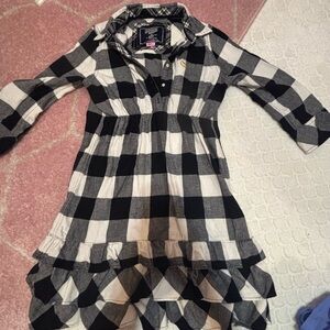 PINK Victoria's Secret Black and White Plaid Shirt